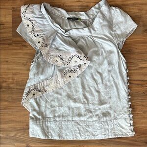 Anthropologie Leifsdottier Feminine Ruffle Trim Statement Blouse Size 2